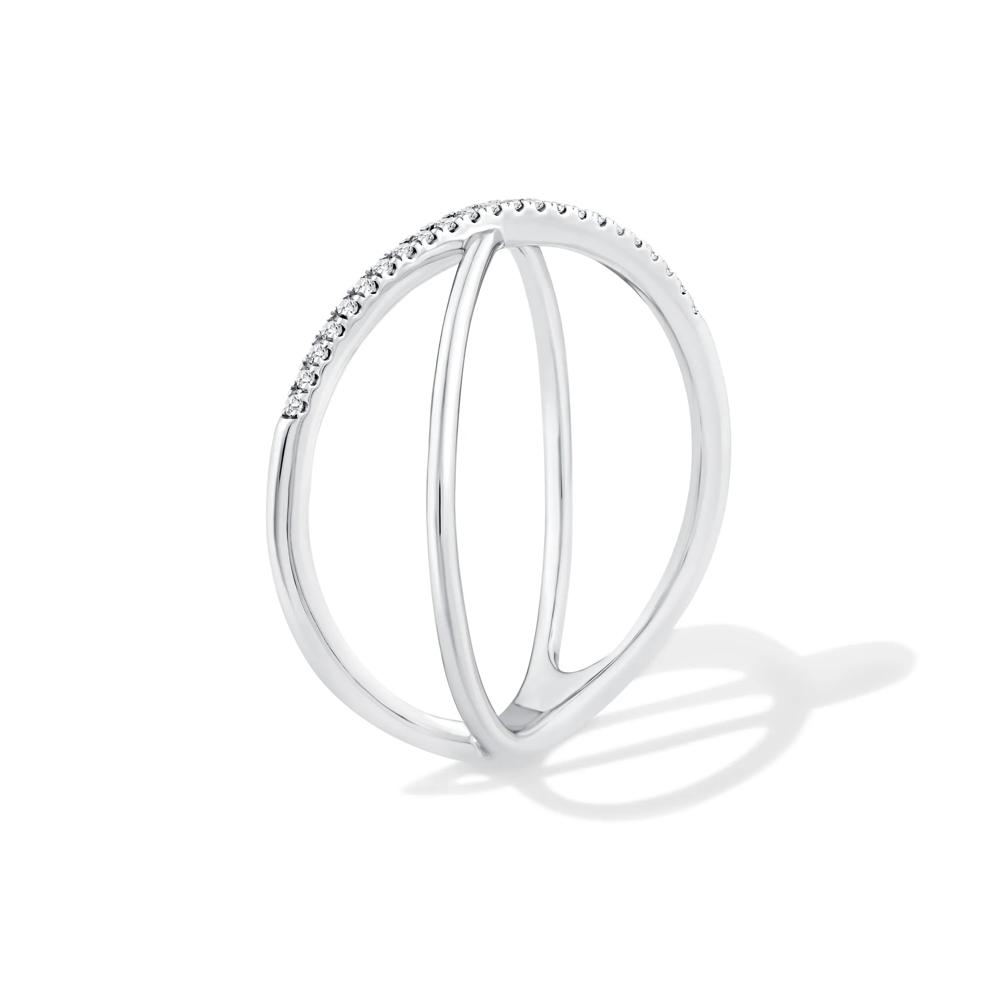 Diamond Accent Crossover Ring in Sterling Silver – Image 3 of 4