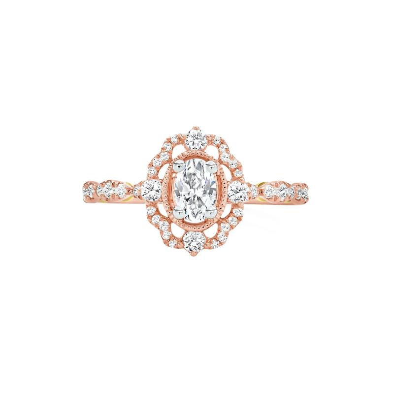 Elsa Oval Diamond Engagement Ring in 14K Rose Gold &#40;1 ct. tw.&#41;  – Image 1 of 3