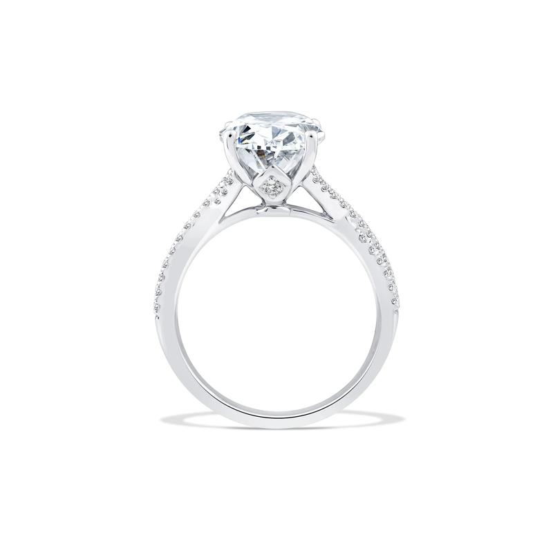 Lab Grown Oval Diamond Engagement Ring in Patinum (3 1/3 ct. tw.) – Image 2 of 4