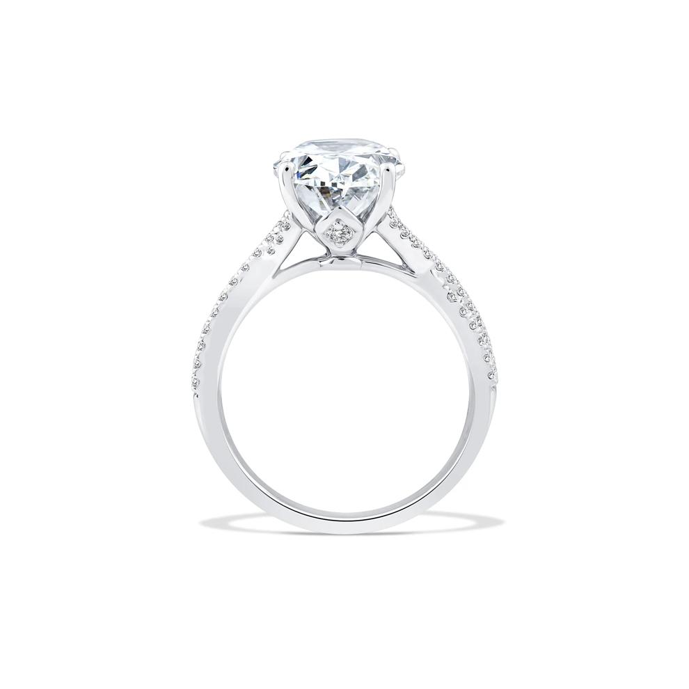 Lab Grown Oval Diamond Engagement Ring in Patinum (3 1/3 ct. tw.) – Image 2 of 4