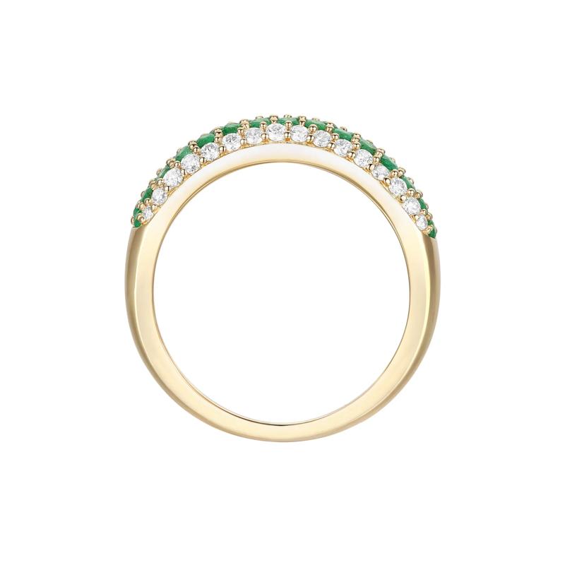 Emerald and Diamond Ring in 10K Yellow Gold &#40;3/8 ct. tw.&#41; – Image 3 of 3