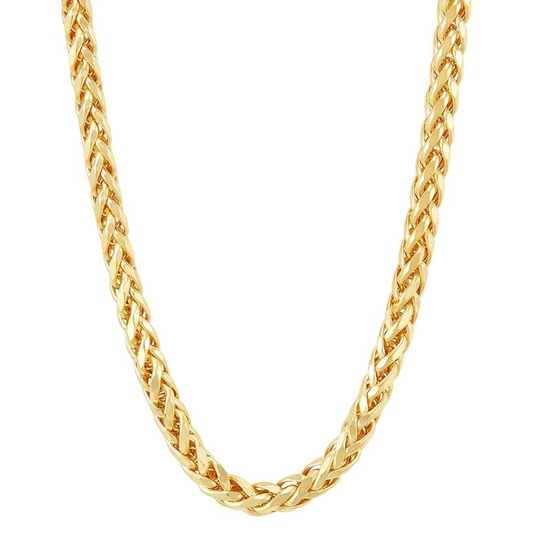 Hollow Wheat Chain in 10K Yellow Gold, 5.3MM, 24&quot; – Image 1 of 3