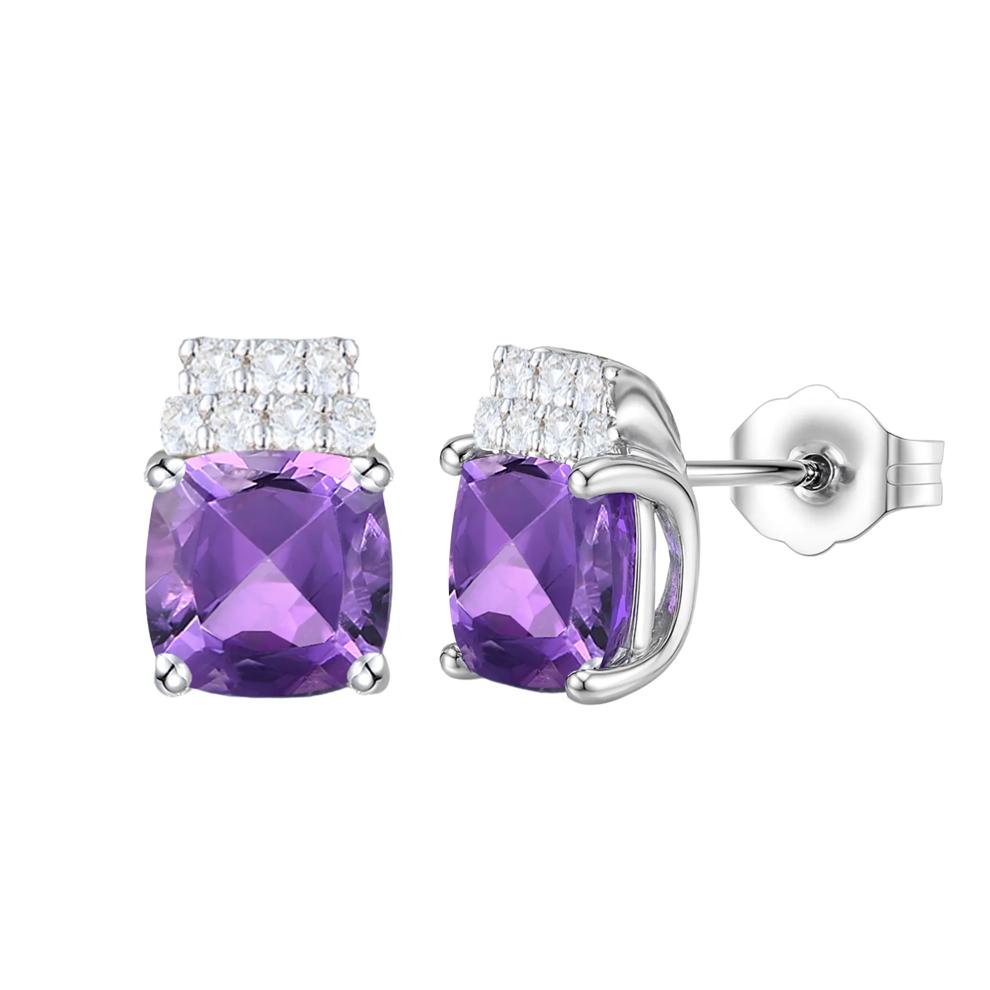Amethyst &amp; Lab-Created White Sapphire Ring, Earring and Pendant Box Set in Sterling Silver – Image 5 of 8