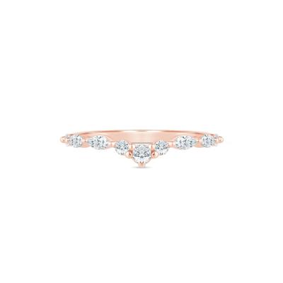 Lab Grown Diamond Round and Marquise Contour Band in 14K Rose Gold (3/8 ct. tw.)