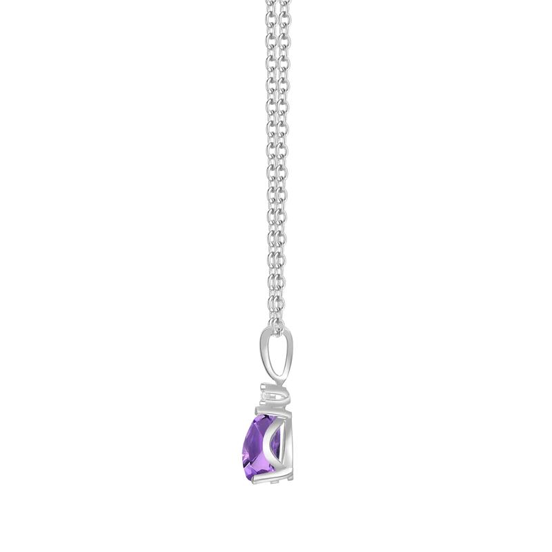 Amethyst &amp; Lab-Created White Sapphire Ring, Earring and Pendant Box Set in Sterling Silver – Image 3 of 8