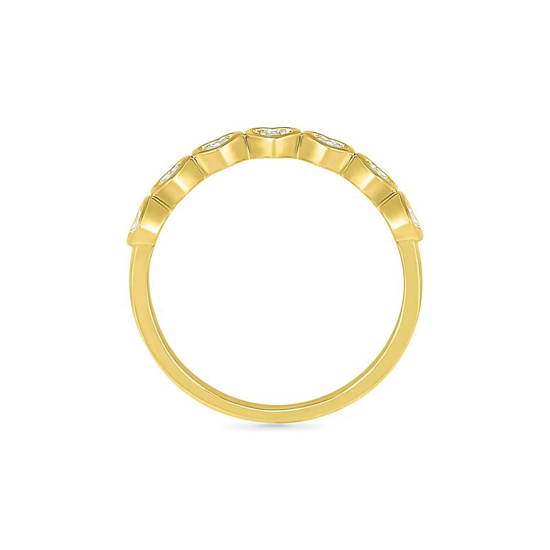 Heart-Shaped Diamond Stacking Band in 10K Yellow Gold &#40;1/8 ct. tw.&#41; – Image 2 of 5