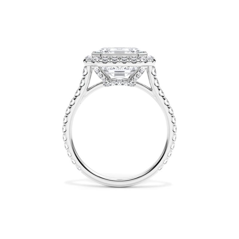 Lab Grown Diamond Asscher-Cut Halo Engagement Ring in Platinum &#40;4 3/4 ct. tw.&#41;  – Image 2 of 4