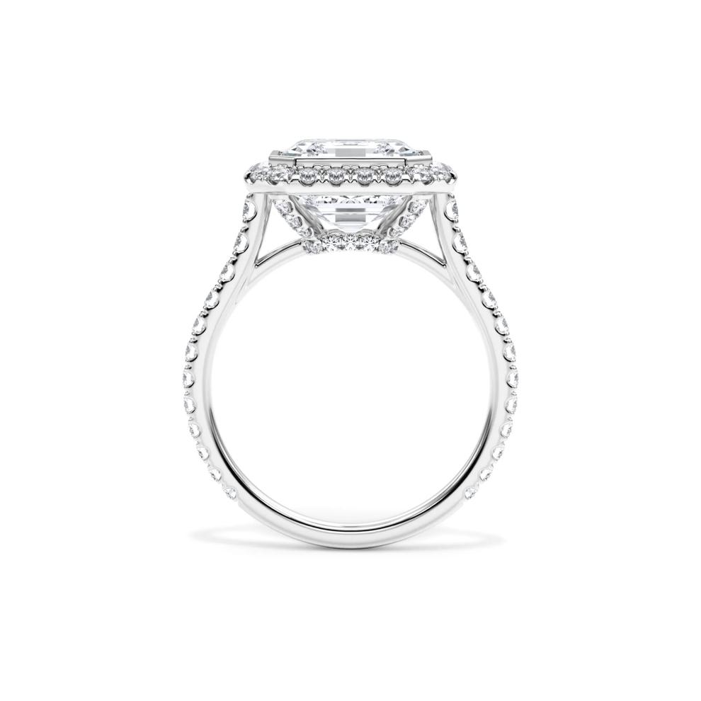 Lab Grown Diamond Asscher-Cut Halo Engagement Ring in Platinum (4 3/4 ct. tw.)  – Image 2 of 4