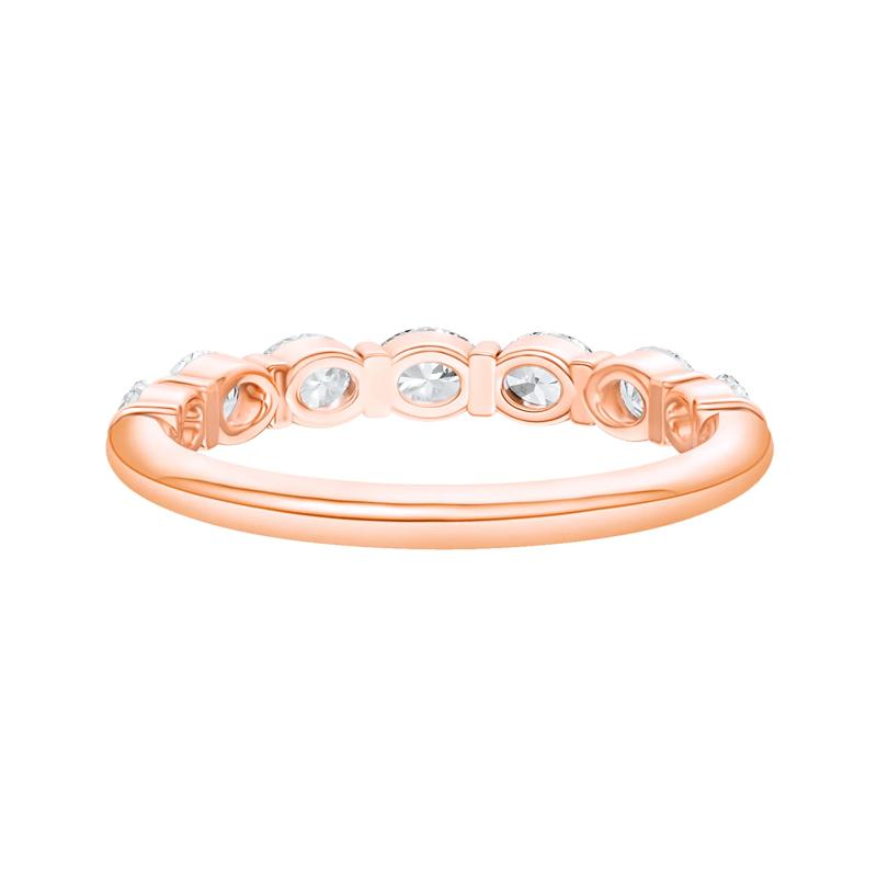 Lab Grown Diamond Oval Bar Set Anniversary Band in 14K Rose Gold (1 ct. tw.) – Image 4 of 4