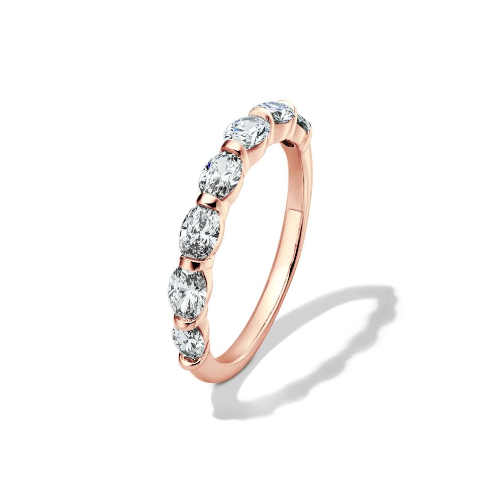 Lab Grown Diamond Oval Bar Set Anniversary Band in 14K Rose Gold (1 ct. tw.) – Image 4 of 4