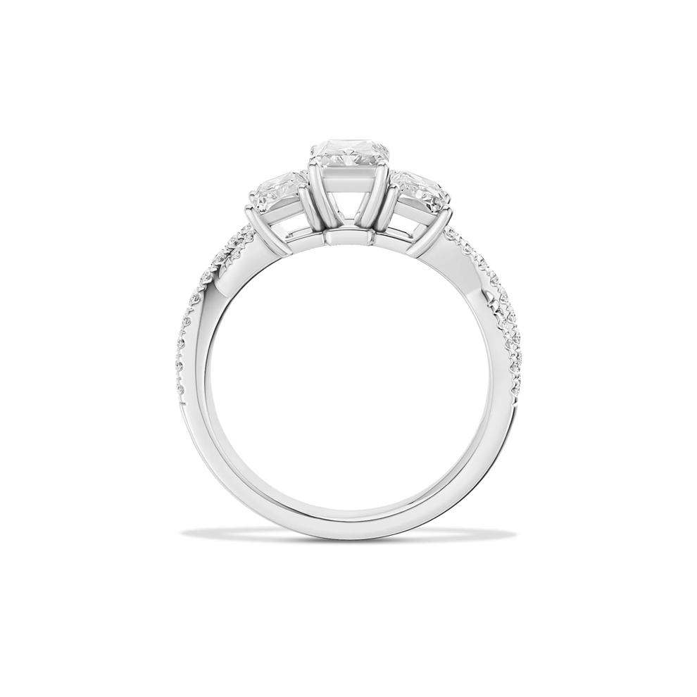 Diamond Radiant-Cut Three-Stone Engagement Ring in Platinum (1 3/4 ct. tw.) – Image 4 of 4