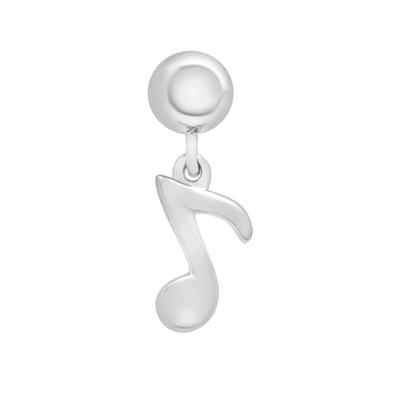 Music Note Bead Charm in Sterling Silver