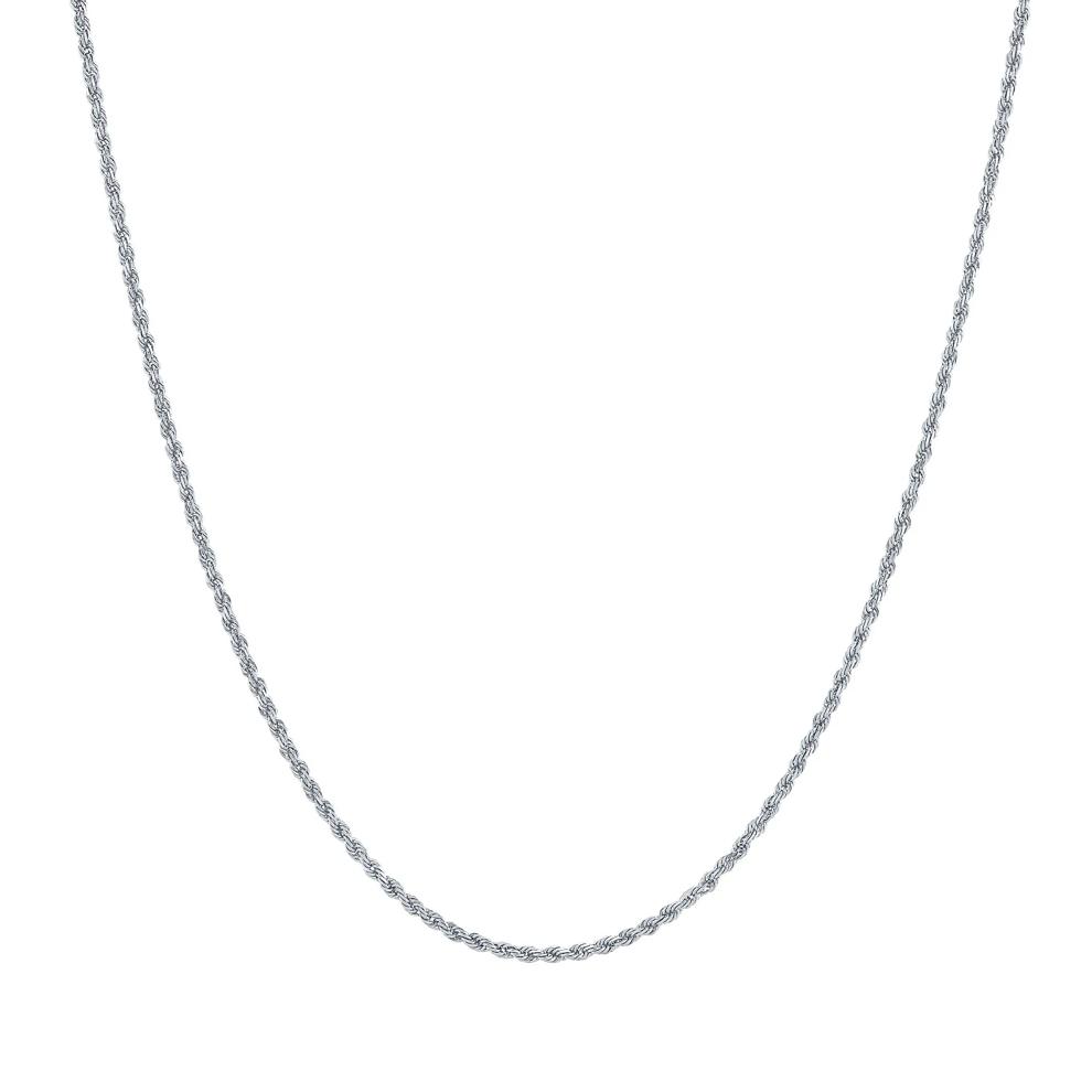 Solid Glitter Rope Chain in 14K White Gold, 1.35MM, 18" – Image 1 of 2
