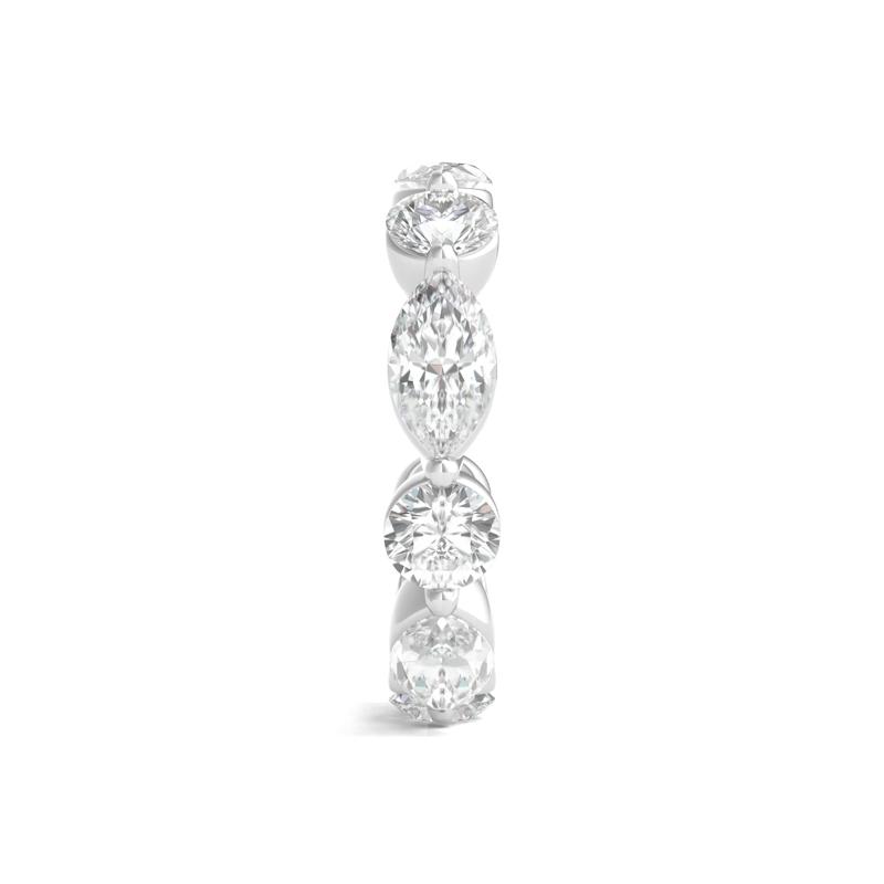 Round and Marquise-Cut Diamond Eternity Band in Platinum &#40;5 ct. tw.&#41;  – Image 3 of 3