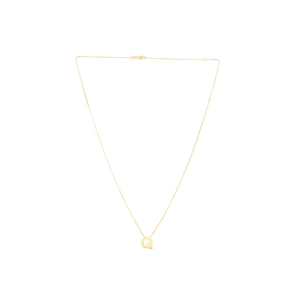 "Q" Initial Necklace in 14K Yellow Gold – Image 1 of 3