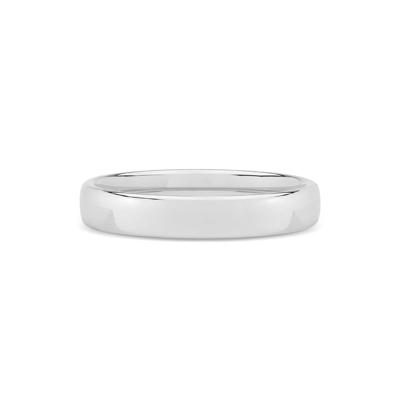 Men's Domed Band in 14K White Gold, 4mm