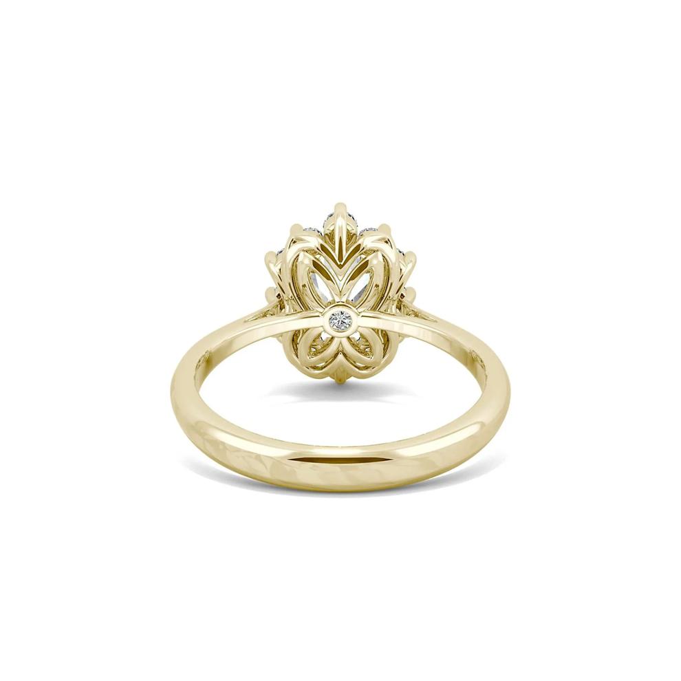 Moissanite Oval Ring in 14K Yellow Gold – Image 6 of 6