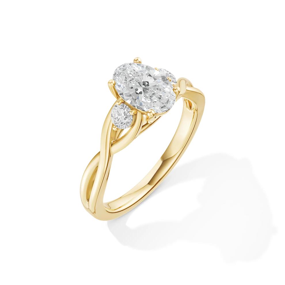 Diamond Oval Center Engagement Ring in 14K Yellow Gold (1 1/3 ct. tw.) – Image 2 of 4
