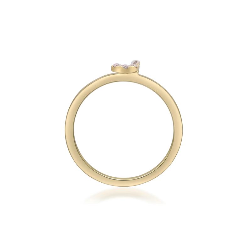 Diamond Accent &quot;J&quot; Initial Ring in 10K Yellow Gold – Image 2 of 4