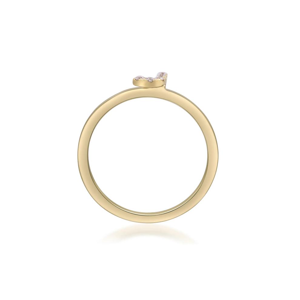 Diamond Accent "J" Initial Ring in 10K Yellow Gold – Image 2 of 4
