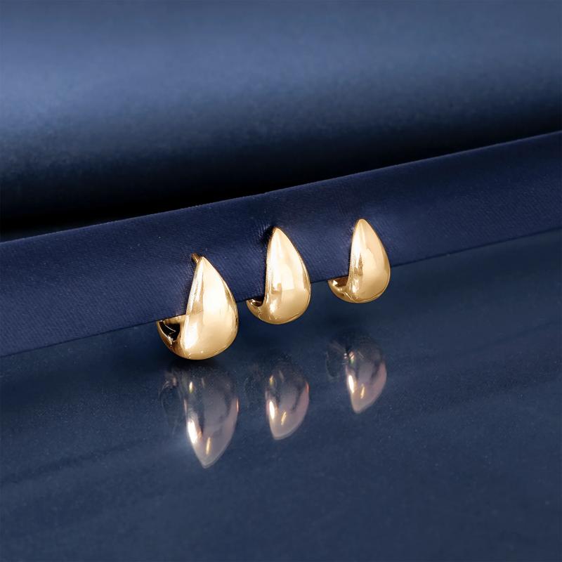 Small Electroform Dome Hoops in Vermeil – Image 3 of 4