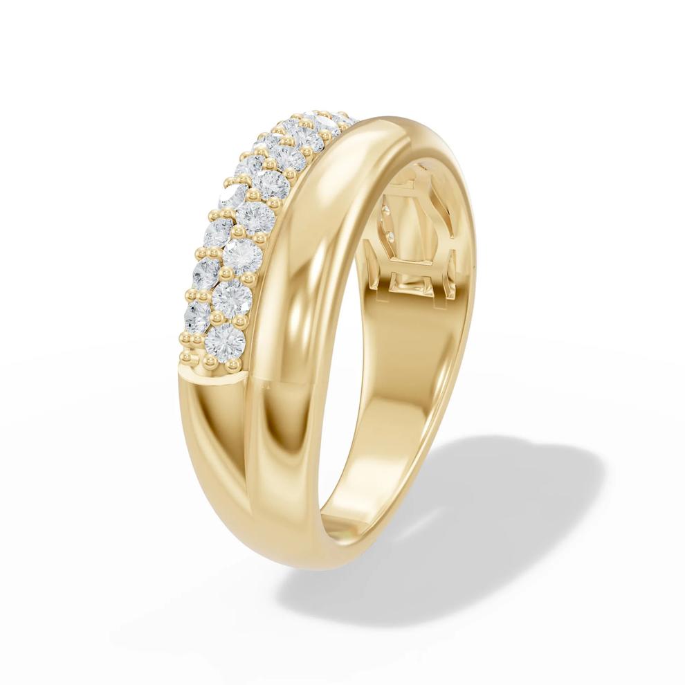 Lab Grown Diamond Double Row Band in 10K Yellow Gold (1/2 ct. tw.) – Image 3 of 4