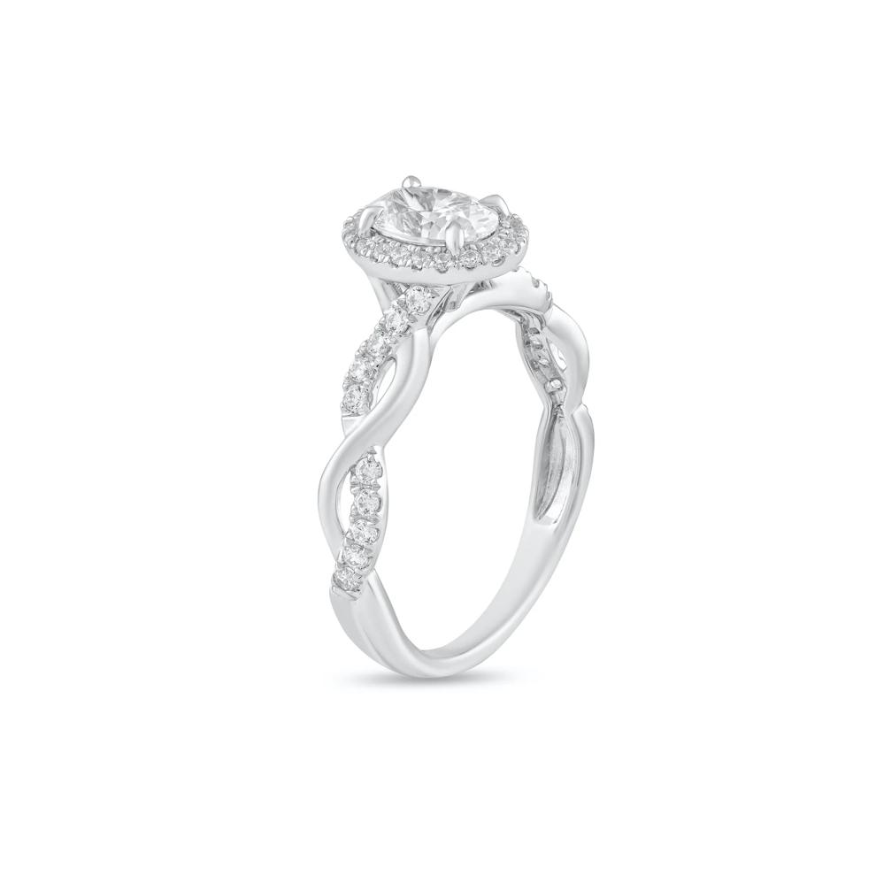 Diamond Oval Center Halo Engagement Ring in Platinum (1 ct. tw.) – Image 4 of 4