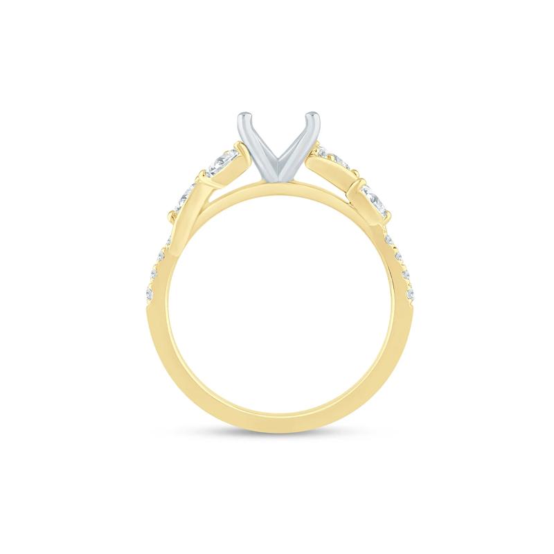 Lab Grown Diamond Marquise Semi-Mount Ring in 14K Yellow Gold &#40;1/3 ct. tw.&#41; &#40;Setting Only&#41; – Image 4 of 6