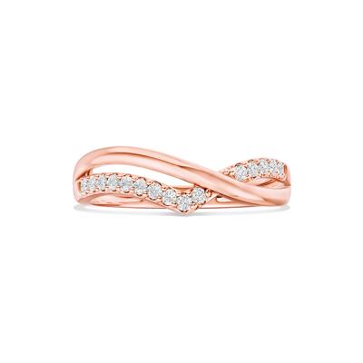 Diamond Crossover Contour Ring in 14K Gold