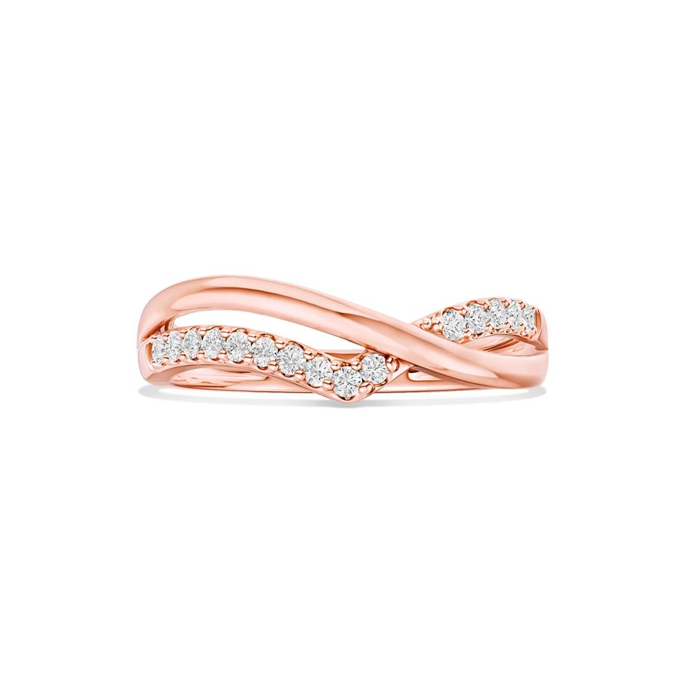 Diamond Crossover Contour Ring in 14K Gold – Image 1 of 4