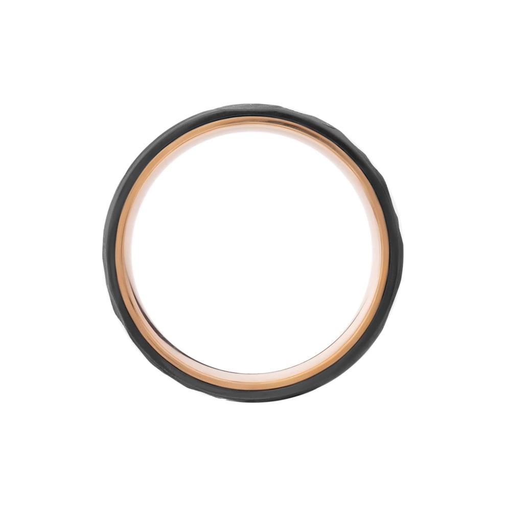 Men&rsquo;s Black Zirconium &amp; 14K Rose Gold Wedding Band, 8MM – Image 2 of 3