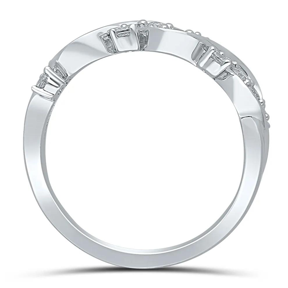 1/3 ct. tw. Diamond Twist Ring in 10K White Gold – Image 2 of 6