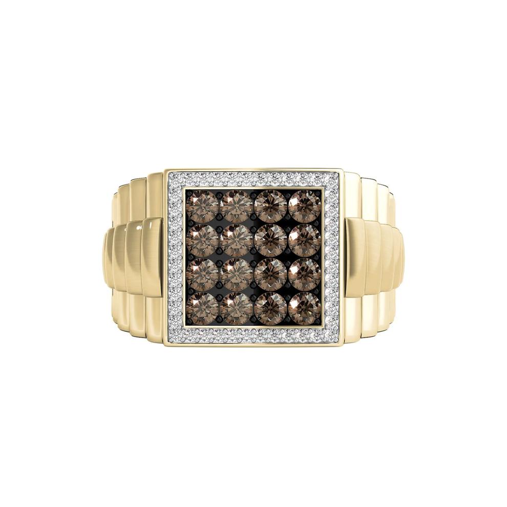 Men's 1 ct. tw. Champagne &amp; White Diamond Ring in 10K Yellow Gold – Image 1 of 1