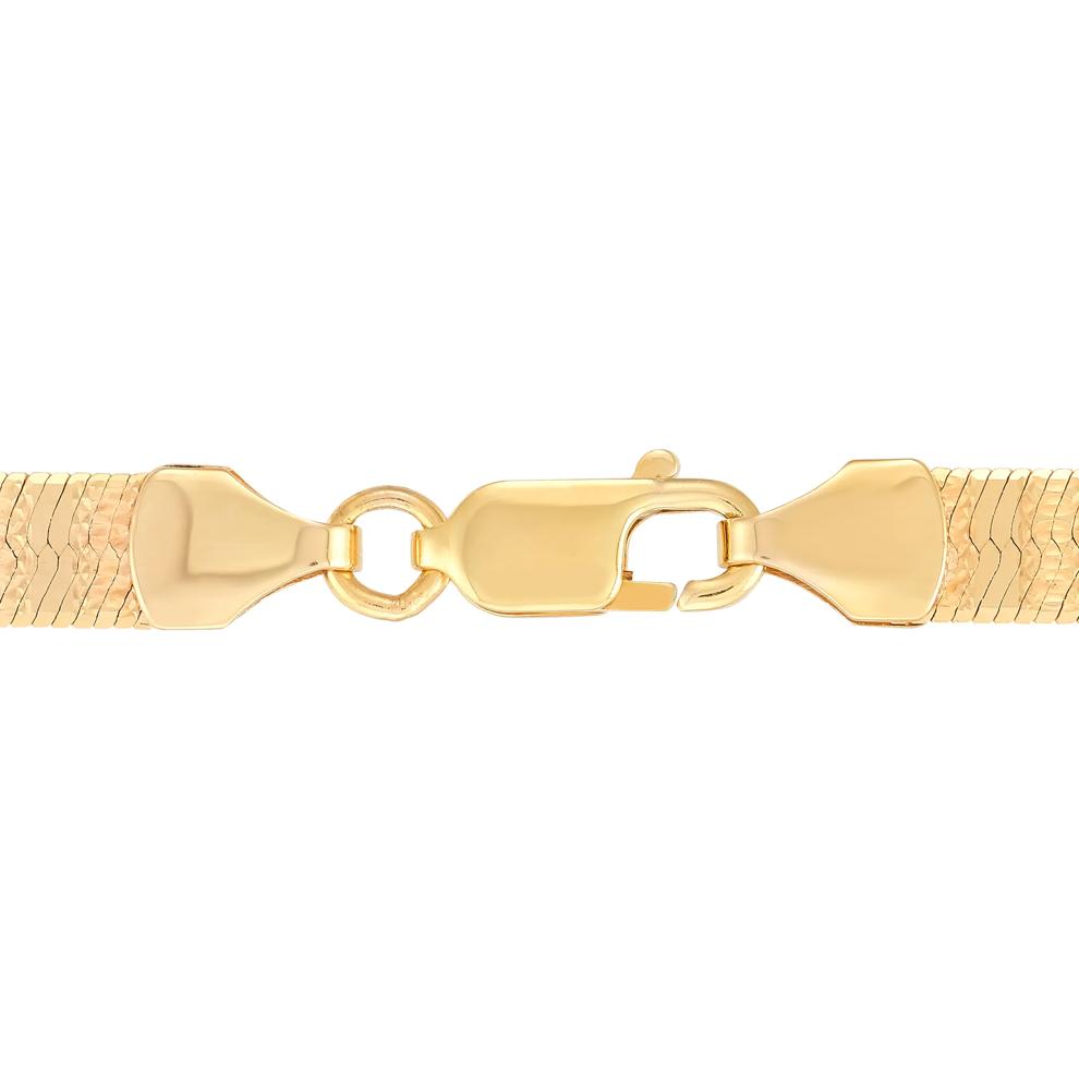 Textured Herringbone Chain in 14K Yellow Gold – Image 3 of 6