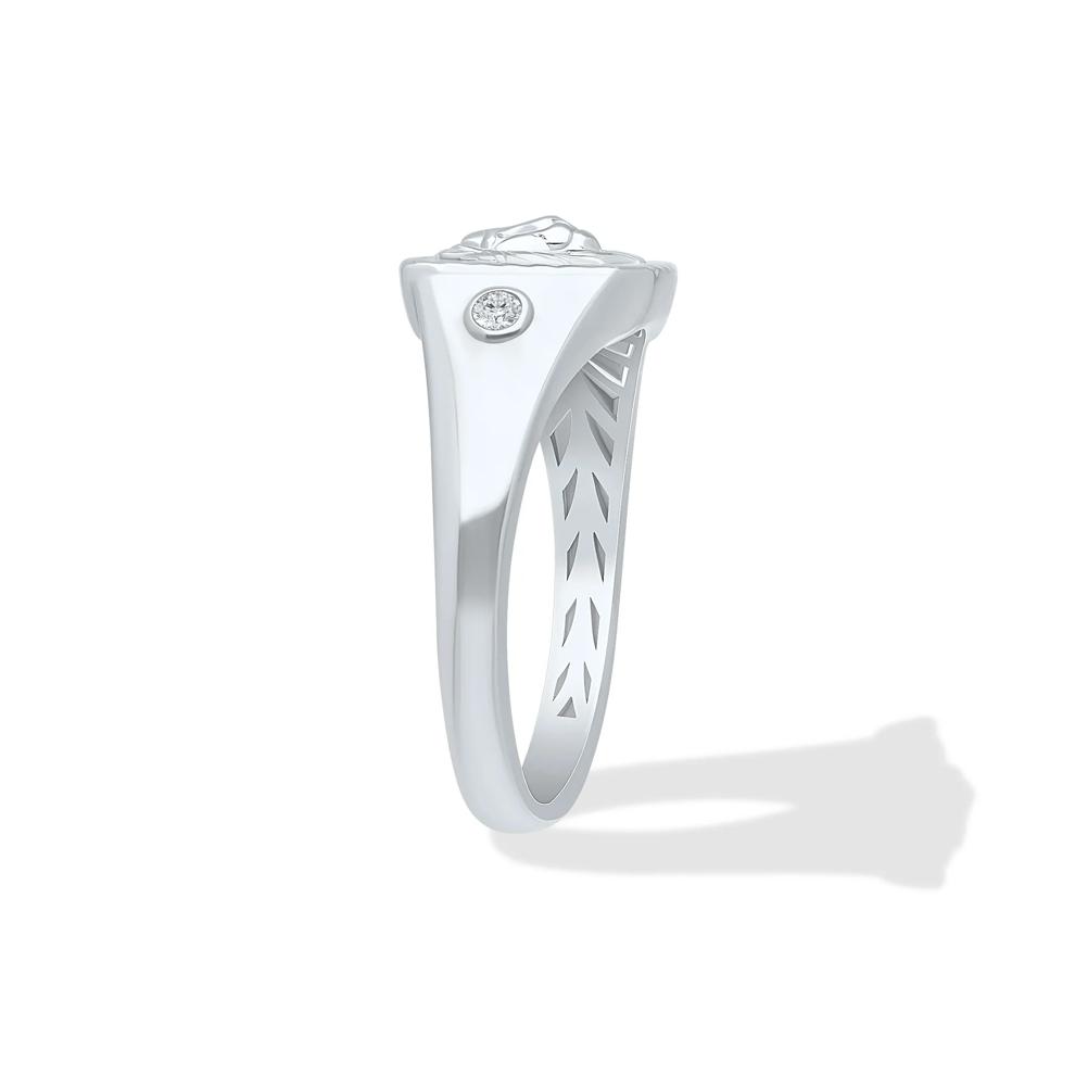Men's Diamond Accent Lion's Head Ring in Sterling Silver – Image 3 of 4
