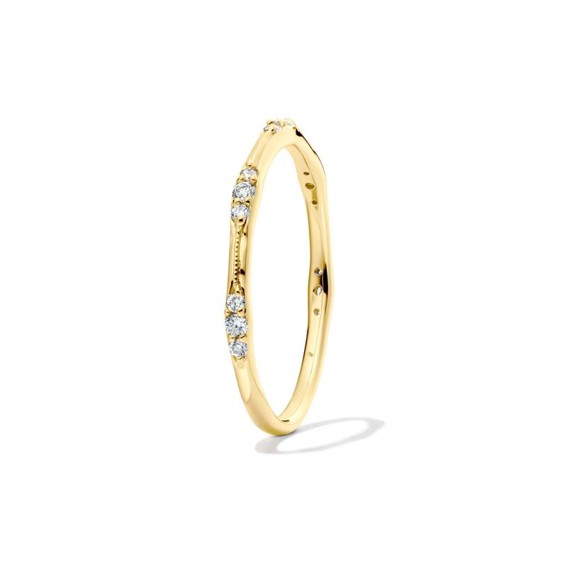 Lab Grown Diamond Milgrain Stack Band in 10K Yellow Gold &#40;1/7 ct. tw.&#41; – Image 3 of 4