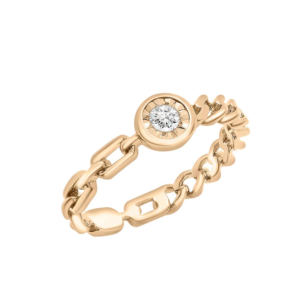 Diamond Curb Link Ring in Vermeil (1/10 ct. tw.) – Image 5 of 7