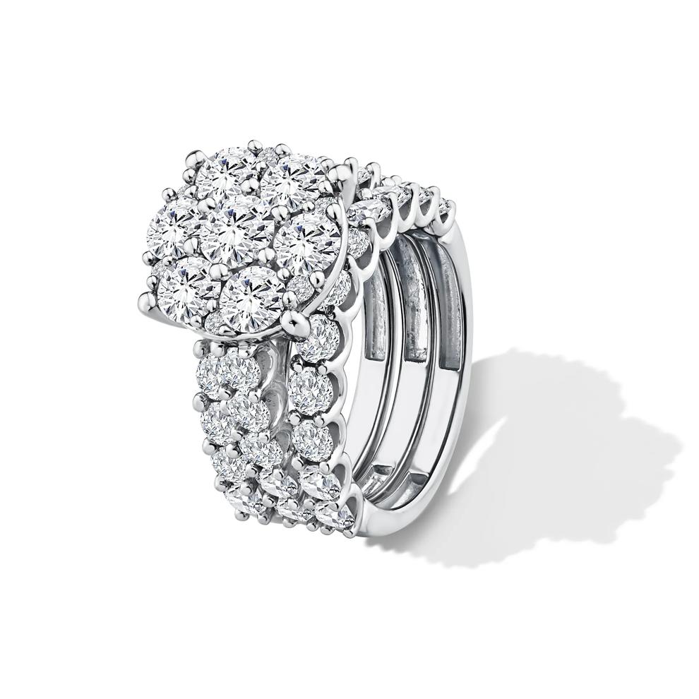 Lab Grown Diamond Round Composite Engagement Set in 10K White Gold (5 ct. tw.) – Image 5 of 5