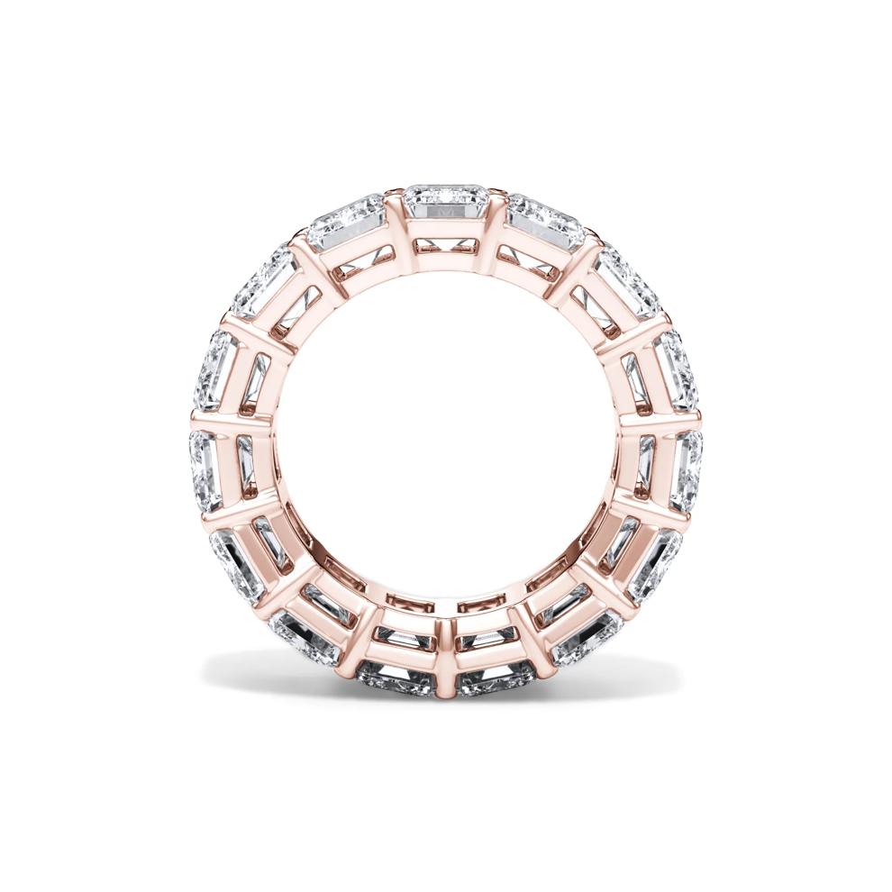 Lab Grown Diamond Emerald-Cut Eternity Band in 18K Rose Gold (15 ct. tw.) – Image 2 of 4