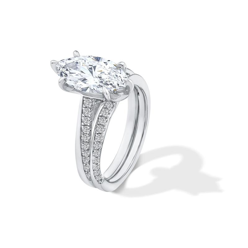 Lab Grown Diamond Marquise Engagement Set in Platinum &#40;3 ct. tw.&#41; – Image 5 of 6