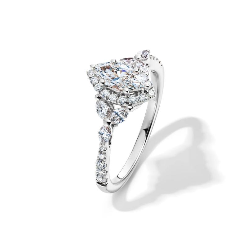 1 ct. tw. Marquise-Shaped Halo Diamond Engagement Ring in 14K White Gold – Image 4 of 4