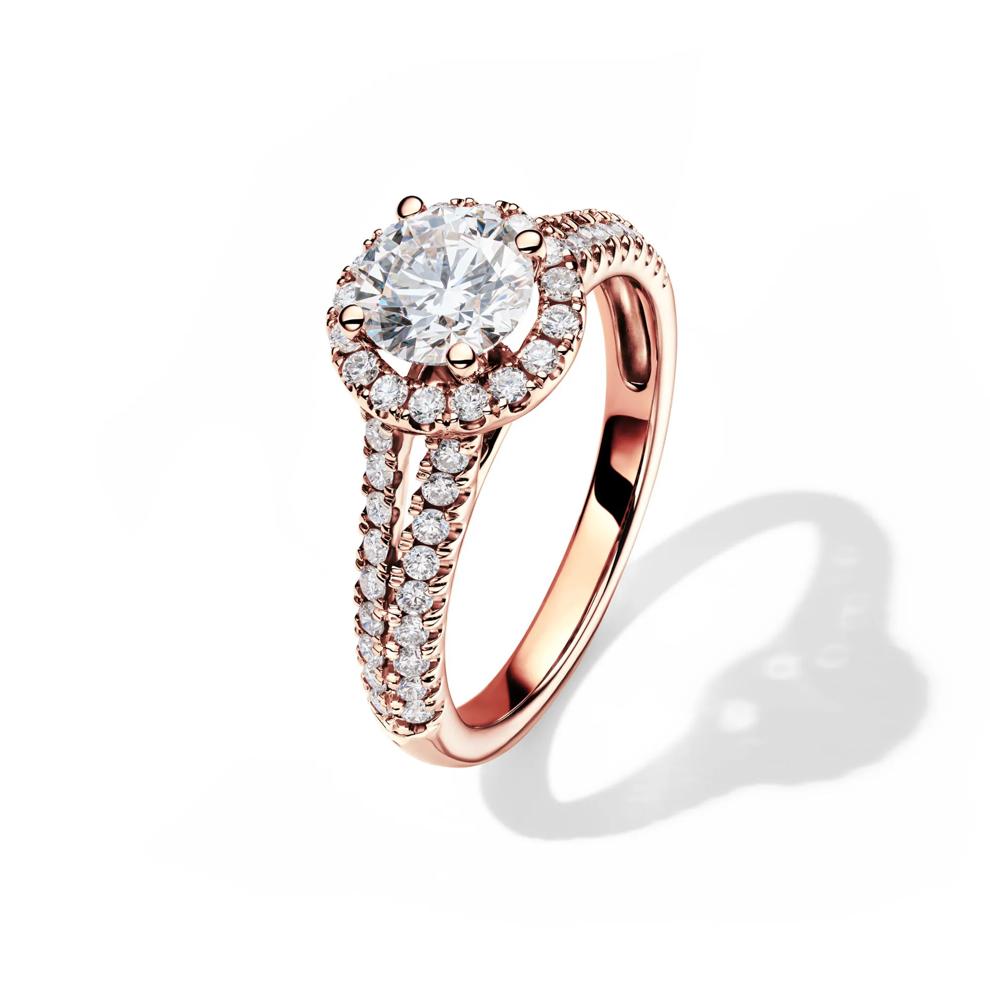 Lab Grown Diamond Halo Engagement Ring in 14K Rose Gold (1 1/2 ct. tw.) – Image 4 of 4