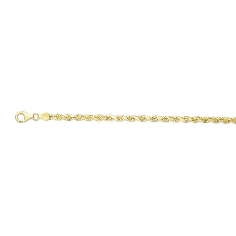 Diamond-Cut Rope Chain Bracelet in 10K Yellow Gold – Image 2 of 2