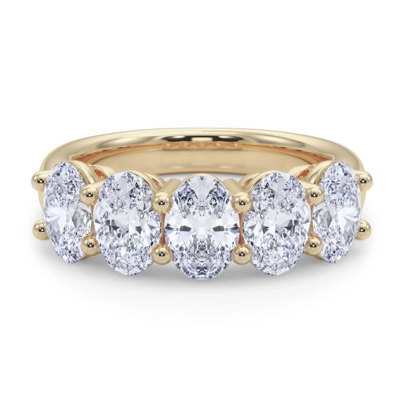 Lab Grown Diamond Five-Stone Anniversary Band in 14K Yellow Gold (3 ct. tw.) – Image 4 of 5