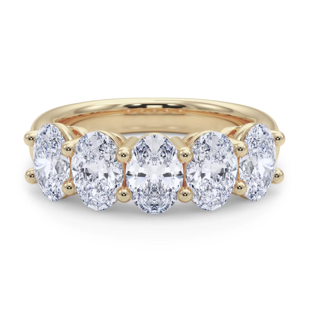 Lab Grown Diamond Five-Stone Anniversary Band in 14K Yellow Gold (3 ct. tw.) – Image 4 of 5