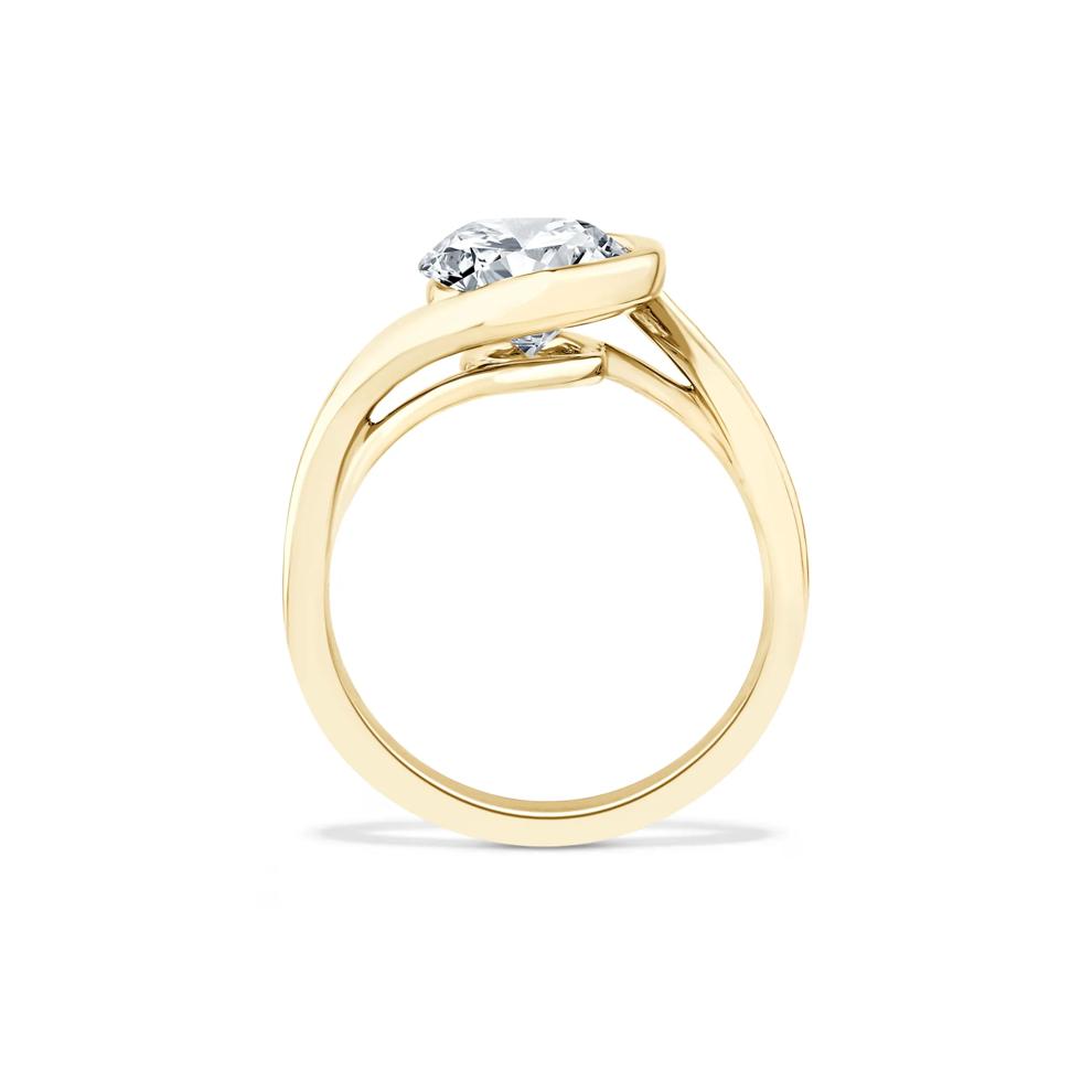 Lab Grown Diamond Oval Solitaire Engagement Ring in 14K Yellow Gold (3 ct.) – Image 2 of 4