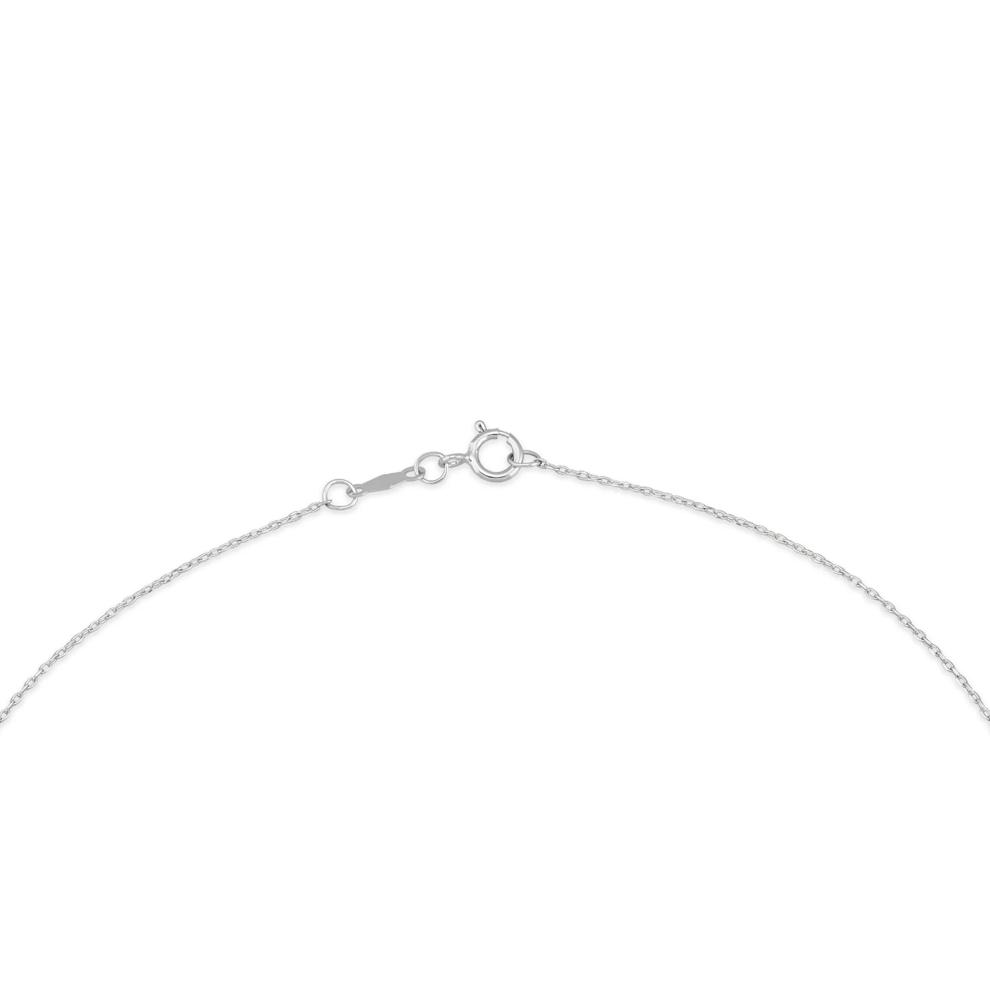Lab Grown Diamond Three-Stone Oval Drop Pendant Necklace in 10K White Gold (1 ct. tw.) – Image 4 of 4