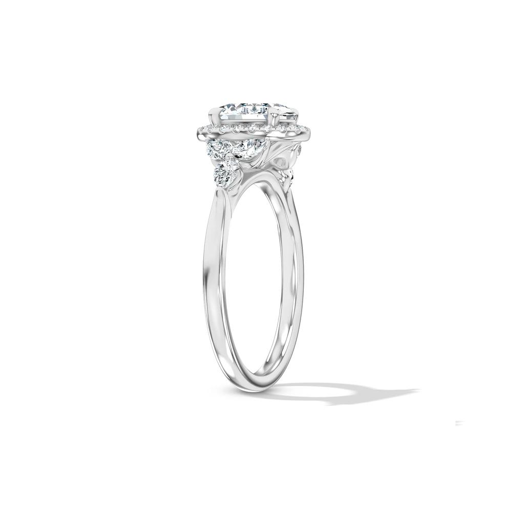 Diamond Oval Halo Engagement Ring in Platinum (1 3/8 ct. tw.) – Image 3 of 4