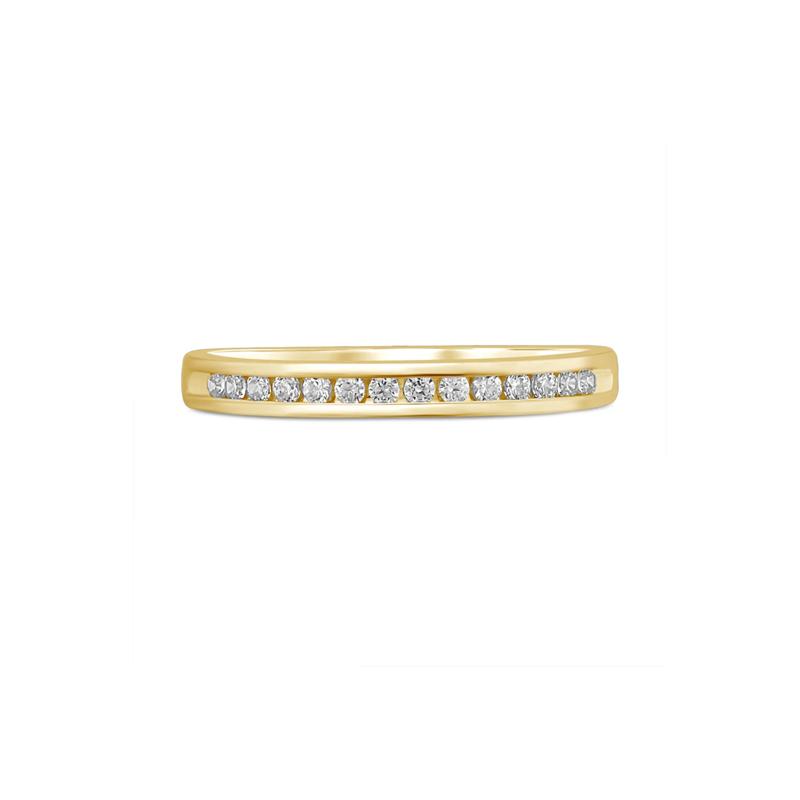Channel-Set Diamond Wedding Band in 10K Yellow Gold &#40;1/7 ct. tw.&#41; – Image 1 of 2