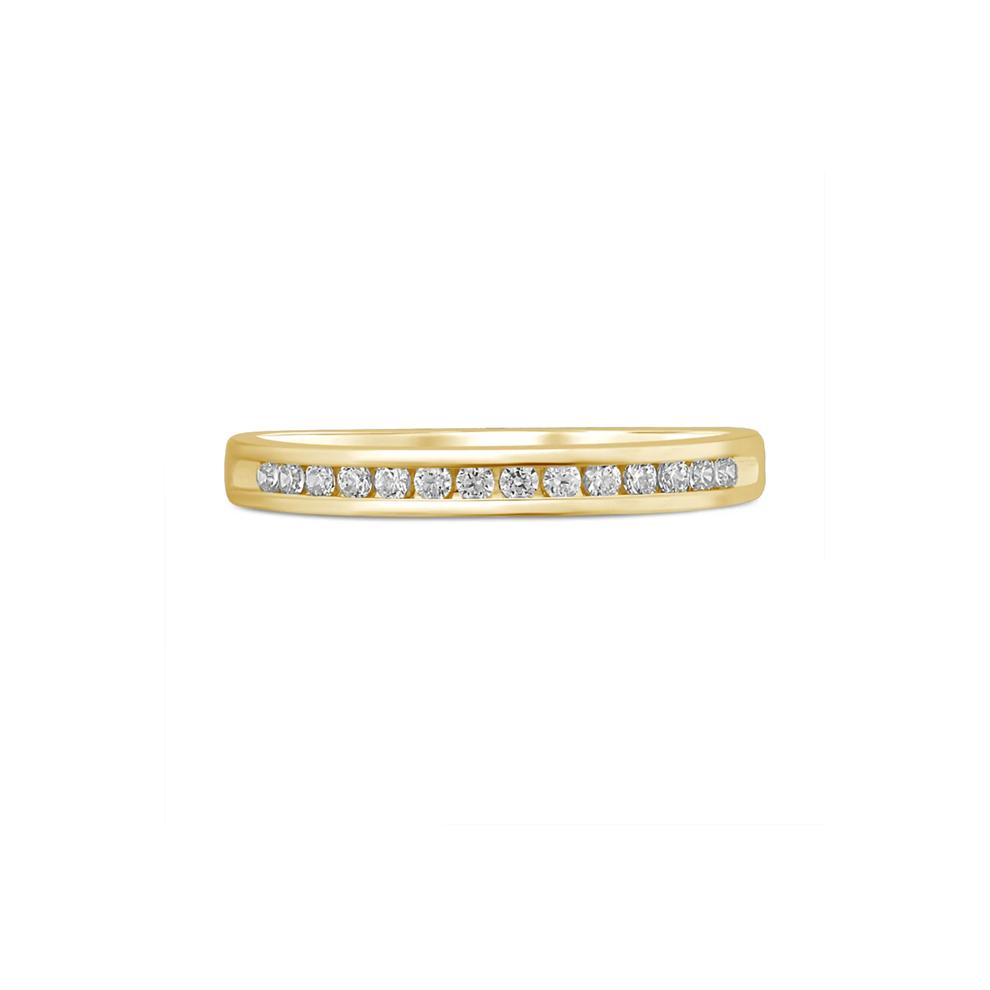 Channel-Set Diamond Wedding Band in 10K Yellow Gold (1/7 ct. tw.) – Image 1 of 2